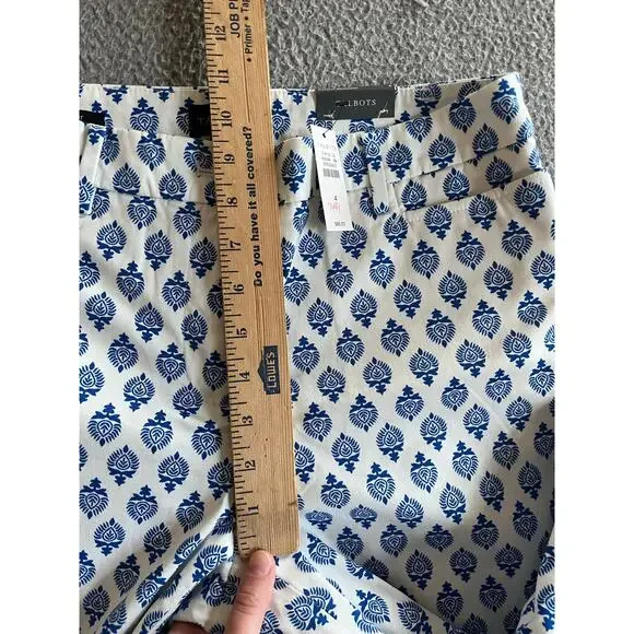 NWT Talbots Perfect Skimmer Pants 4 Small Slim Leg Crop Geometric Beach Classic - Picture 16 of 16